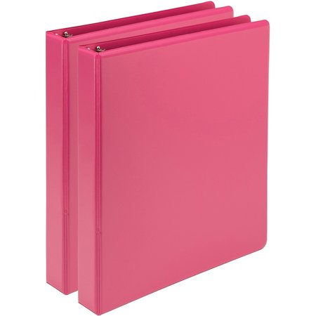 SAMSILL View Binder, 1", Pink, 225 Sheet Cap, PK2 U86376