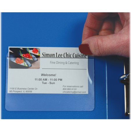 C-Line Products AdhesiveBusinessCardHolders, Topload, PK10 70257