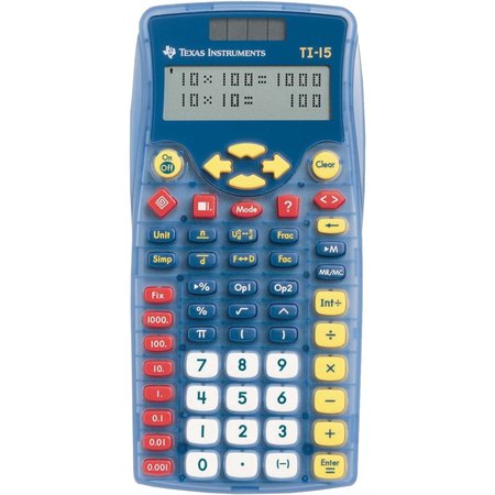 TEXAS INSTRUMENTS Calculator, 2Line Dsply, Be TI15