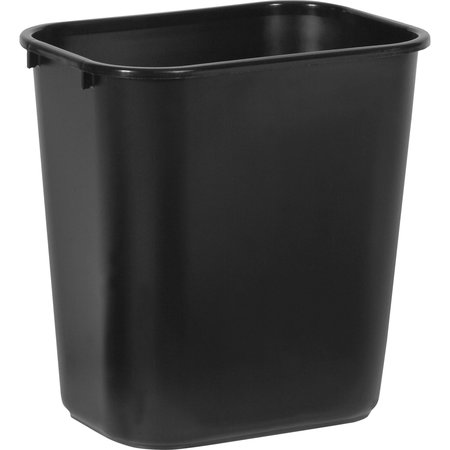 RUBBERMAID COMMERCIAL 7 gal Rectangular Trash Can, Black, Plastic 295600BK