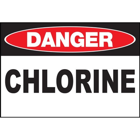ZING Sign, Danger Chlorine, 10x14", ADH 20119S