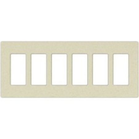 LUTRON Designer Wall Plates, Number of Gangs: 6 Satin Finish, Midnight SC-6-MN