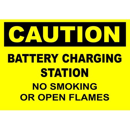 ZING Sign, Caution Battery Charging, 7x10"L 10124A