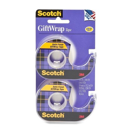 SCOTCH GiftWrap Tape 15DM-2, 3/4"x600", 36, PK36 15DM-2