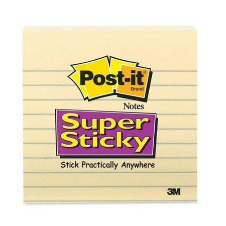 POST-IT Super Sticky Notes 44703SSCY, 4"x4i, PK24 44703SSCY