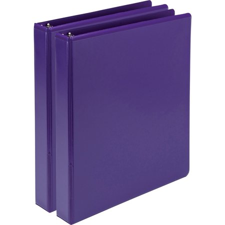 SAMSILL View Binder, 1", Purple, 225 Sheet Cap, PK2 U86308