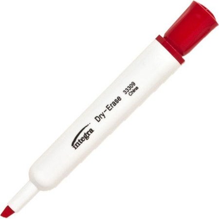 INTEGRA Chisel Point Dry Erase Markers, Red, PK12 ITA33309