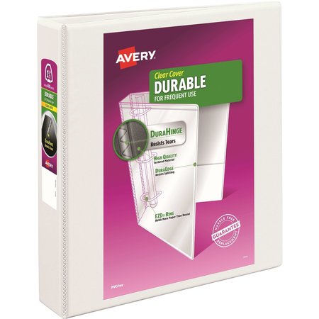 AVERY Binder, Durable View, EZD Rings1.5", White 09401