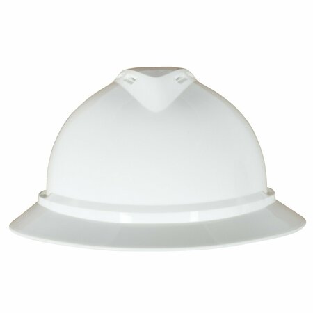 MSA SAFETY V-Gard 500 Hat, White Vented, Full Brim, 4P 10167911