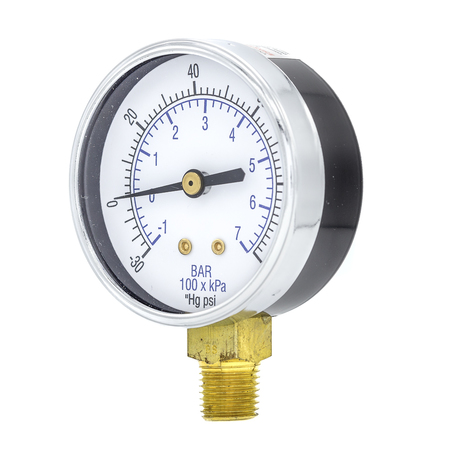 Pic Gauges Air Gauge, 2", 30/0/100 psi, 1/4" Mount 101D-204CE