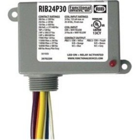 Functional Devices-Rib Relay 24Vac/Dc 30A DPDT Power Control Rly RIB24P30