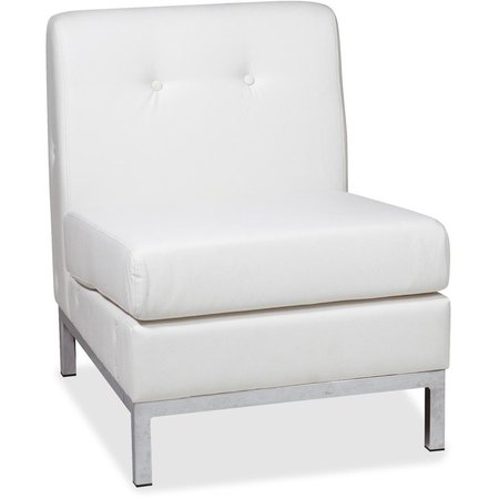 AVE 6 WhiteChair, 28"L31"H, Armless, LeatherSeat, Collection: Wall StreetSeries WST51N-W32