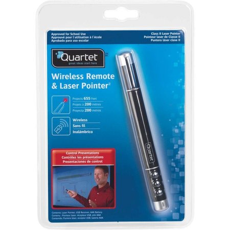 Quartet Wireless Remote/Laser Pointer, 655ft., Blk 84502