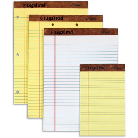 Tops 5 x 8" Ruled Perforated Pad, Pk12, Cover Color: Blue TOP71500