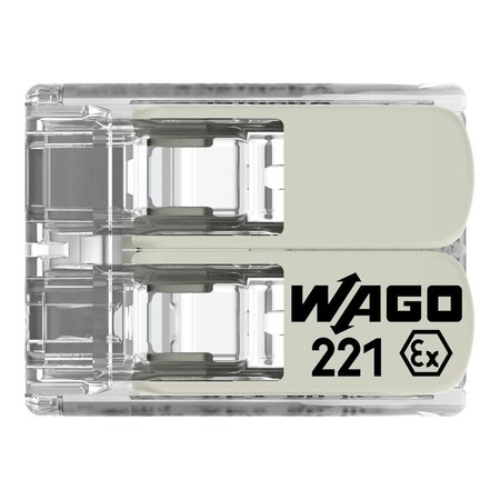 Wago Push-In Connector, Gray, 0.83", 440V 221-682