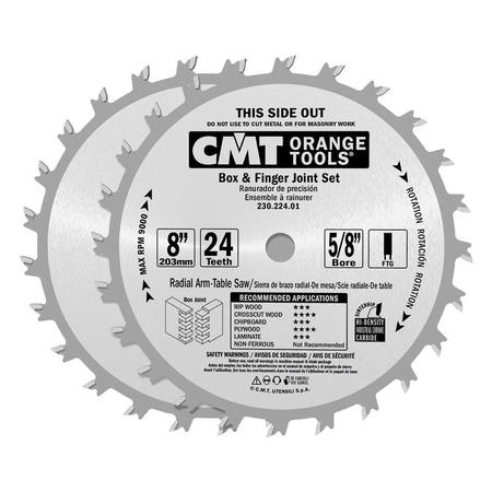 CMT Box/Finger Joint Set 8" dia, 5/8" Bore 230.224.08