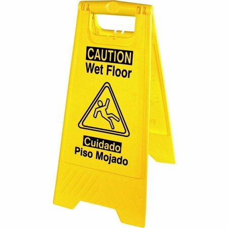 Genuine Joe Universal Graphic Wet Floor Sign, Yellow GJO85117