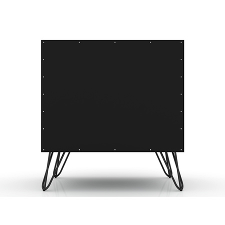 Manhattan Comfort Nightstand, 2-Drawer, Black 102GMC