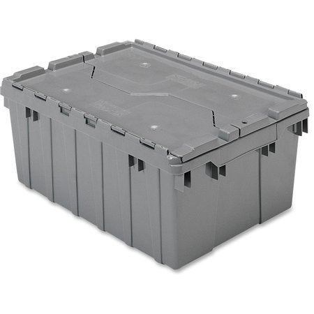 AKRO-MILS Storage Container, 8.5 Gal, Attached Lid 39085GREY