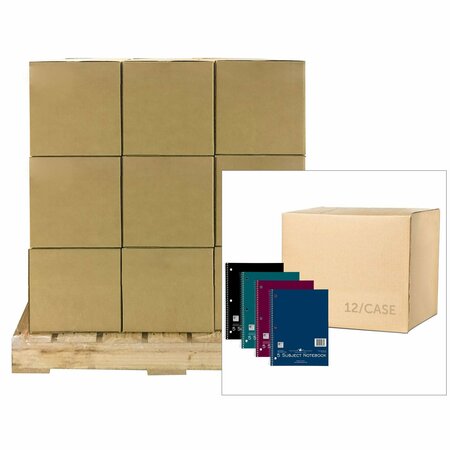 ROARING SPRING Pallet of 5 Sub Wirebound Notebooks, 10.5"x8", 120 sht, Asstd. Cover Colors, College Rule w/Margin 10381PL
