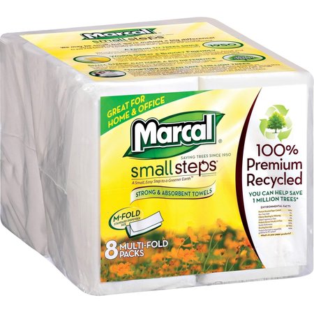 Marcal Small Steps Small Steps Multifold Paper Towel, 1 Ply Ply, 250 Sheets Sheets, White 0672902