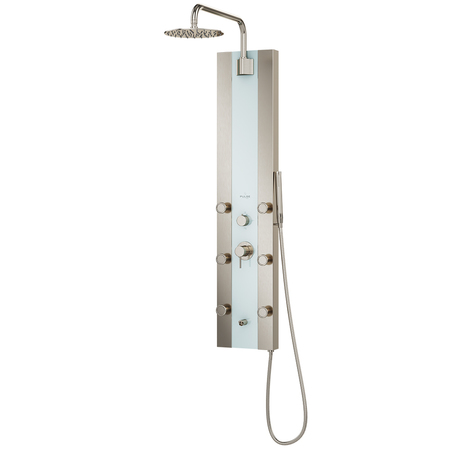 PULSE SHOWERSPAS White Glass Shower Panel-Tropicana Showerspa 1039W-BN-1.8GPM