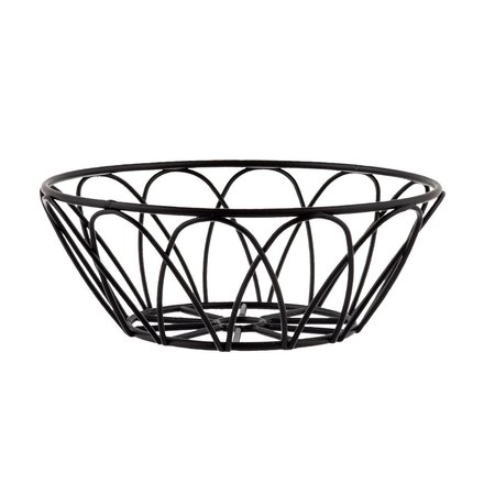 TABLECRAFT Round Serving Basket, Blk Metal, 6x6x2.25 10534