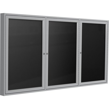 GHENT Enclosed Letter Board 48"x96", Satin PA34896BX-BK