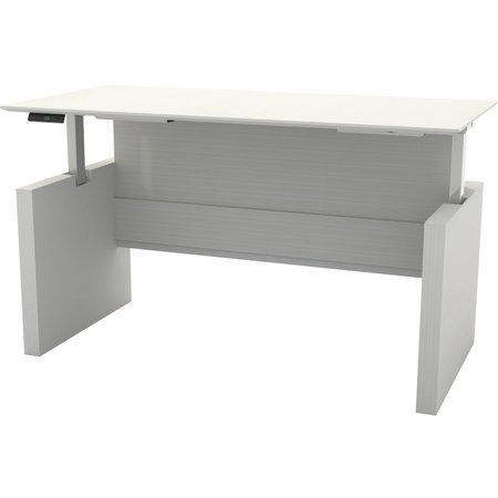 SAFCO Adjustable Desk, 36 in D, 72 in W, 49.3 in H, Textured Sea Salt, Laminate MNDSHA72TSS