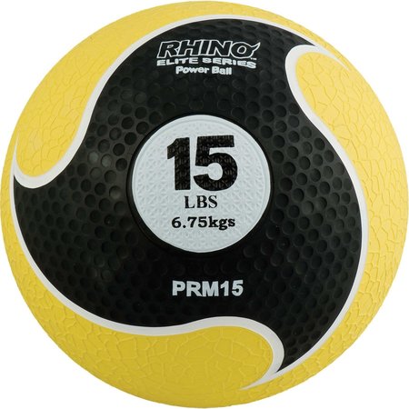 CHAMPION SPORTS Rhino Elite Medicine Ball, 15lb, Yellow PRM15