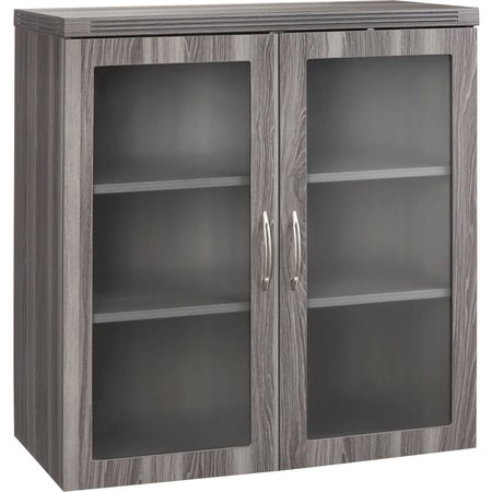 MAYLINE Glass Display Cabinet, Aberdeen, Gray Stl AGDCLGS