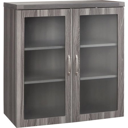 Mayline Glass Display Cabinet, Aberdeen, Gray Stl AGDCLGS