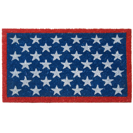 RUBBER-CAL "Red, White and Blue" Patriotic Door Mat, 18 by 30-Inch 10-106-023