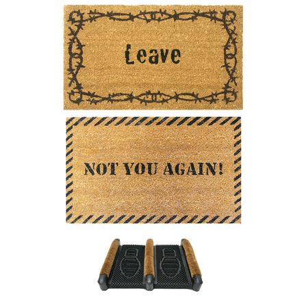 Rubber-Cal "Funny Dooormat Kit" - 2 Rude Doormats & 1 Boot Scraper 10-108-003