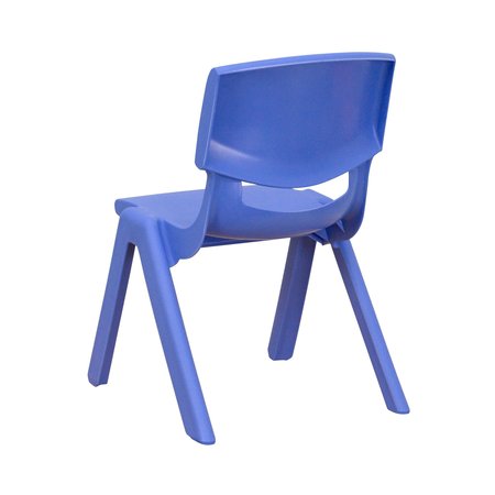 Flash Furniture Blue Plastic Stackable School Chair with 10.5" Seat Height 10-YU-YCX-003-BLUE-GG