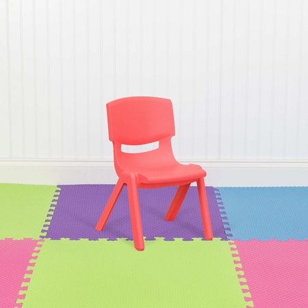 Flash Furniture Red Plastic Stackable School Chair with 10.5" Seat Height 10-YU-YCX-003-RED-GG
