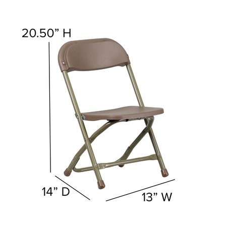 Flash Furniture Kids Brown Plastic Folding Chair 10-Y-KID-BN-GG