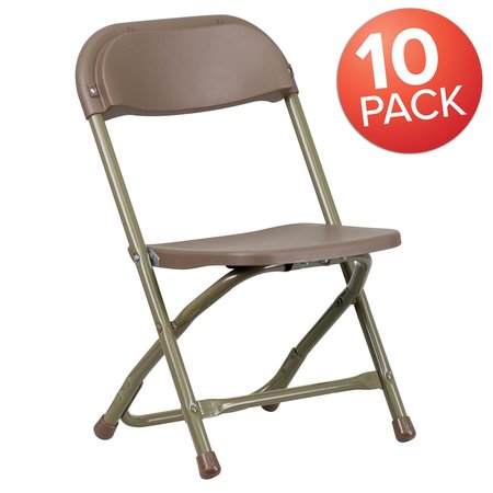 Flash Furniture Kids Brown Plastic Folding Chair 10-Y-KID-BN-GG