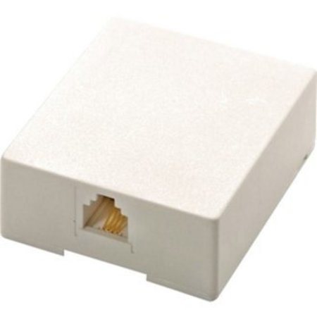 STEREN Surface Jack UL White, Telephone, 4C 301-145WH