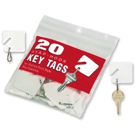 Steelmaster Slotted Rack Key Tags, White, Plastic, PK20, White, 20 PK 201300006
