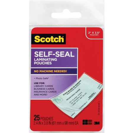 SCOTCH Self-Sealing Laminating Pouches, PK12 LS851G