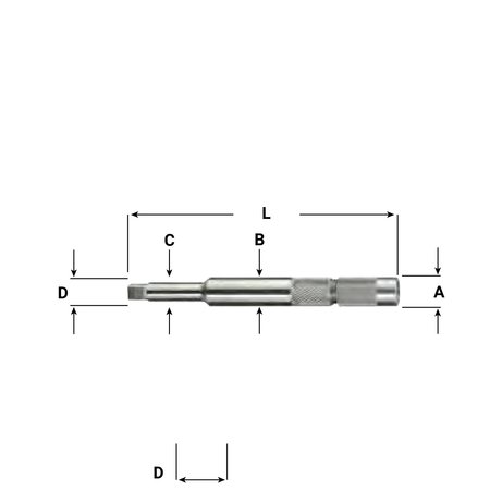 ZORO SELECT Tap Extension, 1/16", 1/8" RS NPT, HSS, Overall Length: 9" 21718