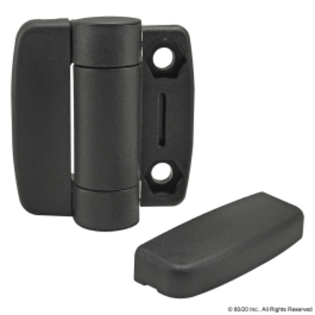 80/20 Standard Hinge W/Cover Caps Nylon Blk 12162