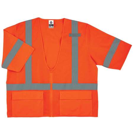 ERGODYNE Orange Type R Class 3 Standard Vest, 4XL 8320Z