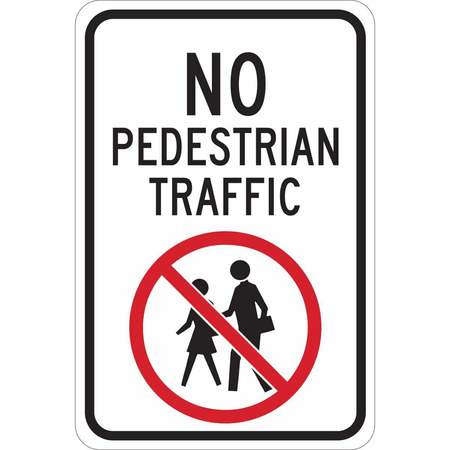 BRADY Traffic Sign, 18 in H, 12 in W, Aluminum, Rectangle, English, 124401 124401