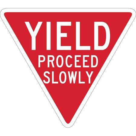 BRADY Traffic Sign, 18 in Height, 18 in Width, Plastic, Triangle, English 124612