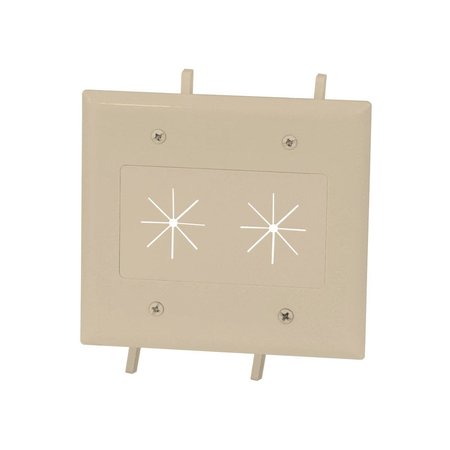 MONOPRICE Cable Plate with Flexible Opening, Number of Gangs: 2 ABS Plastic, Ivory 12582