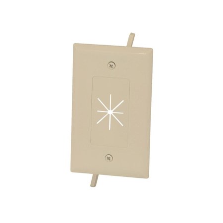MONOPRICE Cable Plate with Flexible Opening, Number of Gangs: 1 ABS Plastic, Ivory 12586
