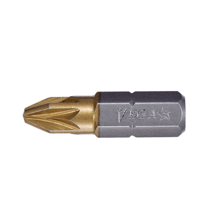 Vega Industries Pozidriv 2 Insert Bit x 1" Tin 125Z2A-TI