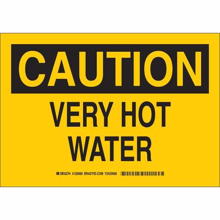 BRADY Caution Sign, 10 in H, 14 in W, Aluminum, Rectangle, English, 126069 126069